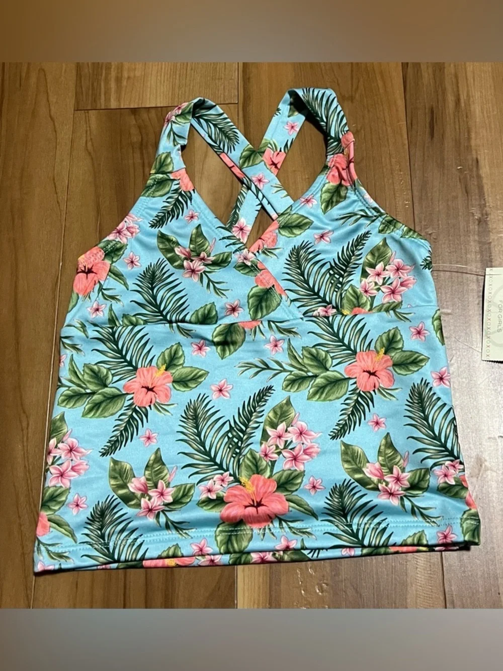 Girls Tropical Bikini Set Floral Blue Mix Size XS/S NWT